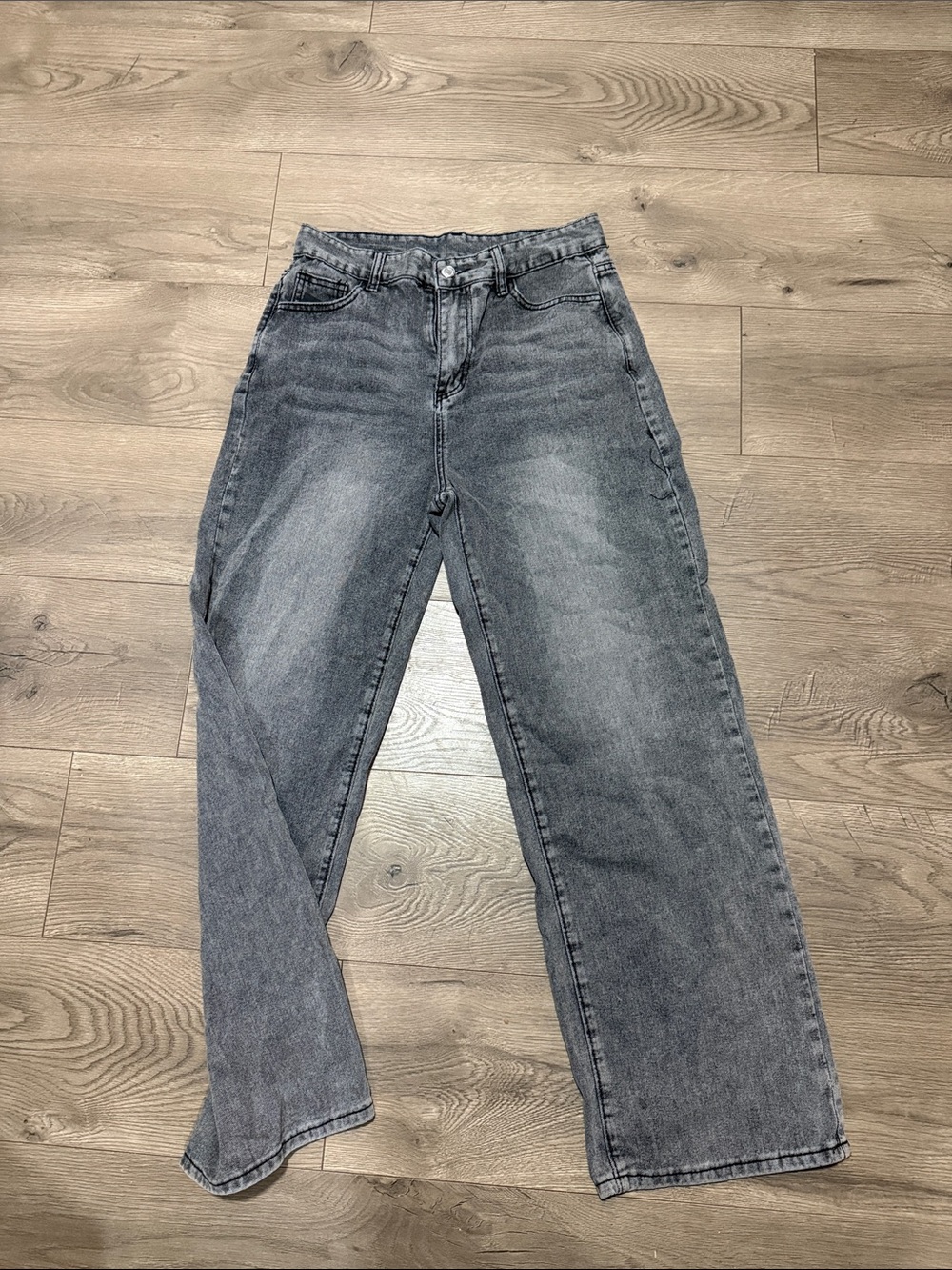 SHEIN Grey Washed Boyfriend Jeans